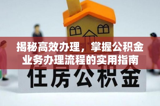 莲都揭秘高效办理，掌握公积金业务办理流程的实用指南
