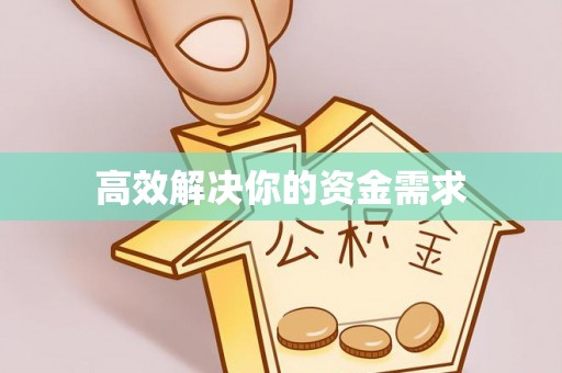 莲都高效解决你的资金需求