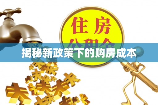 莲都揭秘新政策下的购房成本
