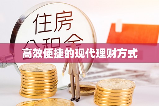 莲都高效便捷的现代理财方式